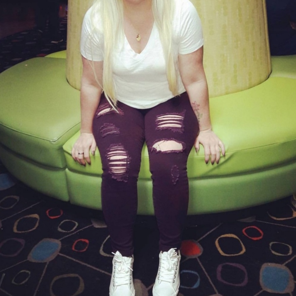 Burgundy Jeans